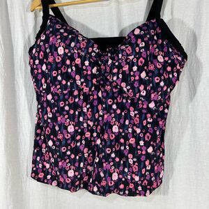 Merona Black and Pink Floral Camisole